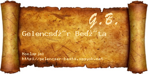 Gelencsér Beáta névjegykártya